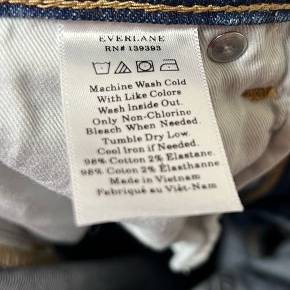 Everlane High Rise Straight Jeans Blue Ankle Size 30‎ Stretch Pockets - Picture 7 of 10